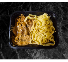 Home made Beef stroganoff with pasta